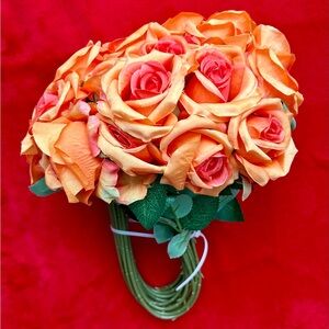 Vibrant Orange and Pink Rose Bouquet